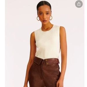 Veronica Beard NWT Aralia Sleeveless Shell top in “off-white” size XL